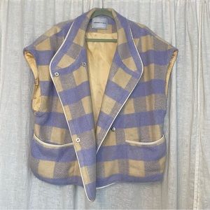 SOLD Anthropologie Fleece & Satin-lined Checked Vest